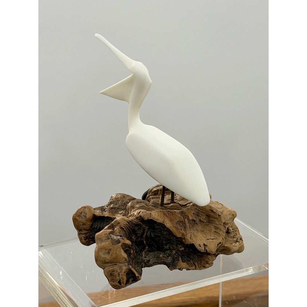 John Perry Pelican Sculpture Figurine Bird Statue Burl Wood Nautical Décor Beach - Picture 5 of 8